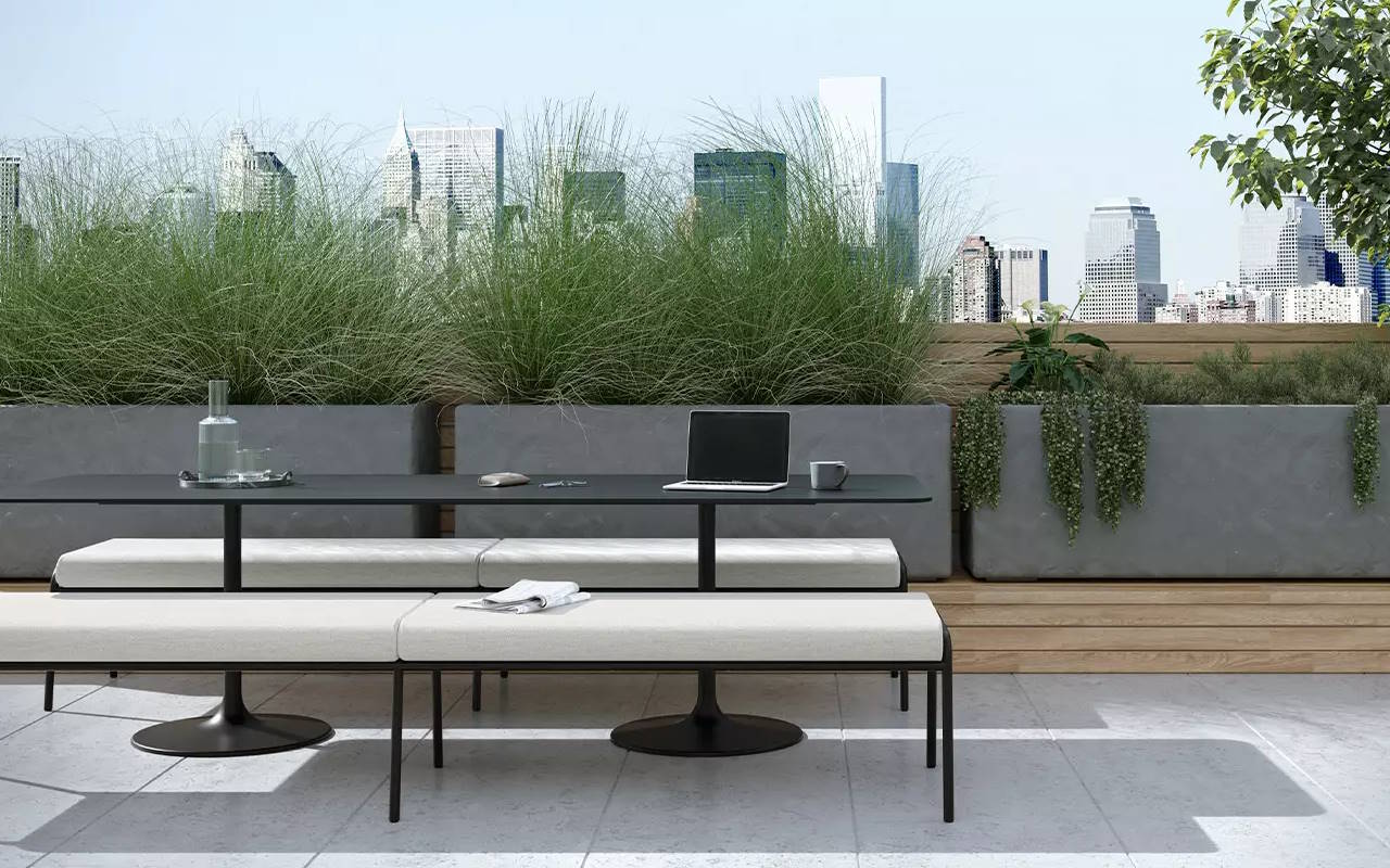 Casual outdoor lounge stol i klupe