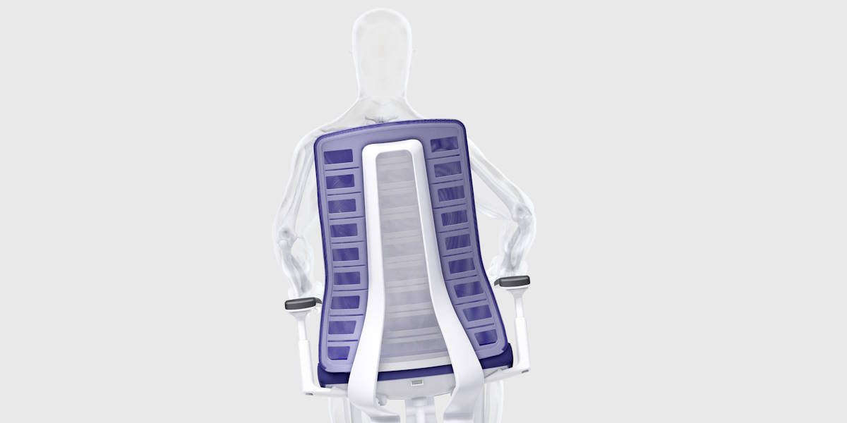 prikaz kretanja naslona ergonomske stolice PUREis3