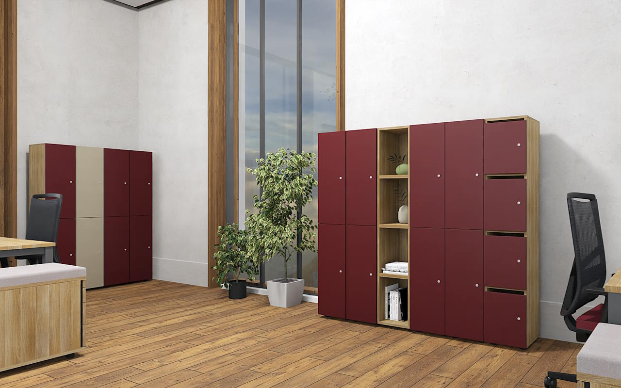 PRO locker ormari s crvenim frontama