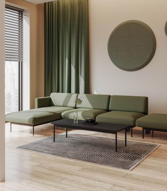 maslinasto zelena fora sofa